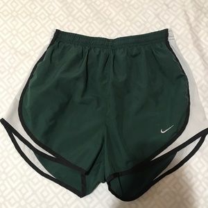 Green Nike tempo running shorts